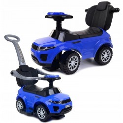 Masinuta de impins Cu maner de impins detasabil Cu protectii laterale Cu melodii si claxon Cu suport jucarii sub sezut Baby Mix 