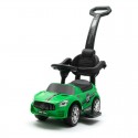 Masinuta de impins Racer Cu maner de impins detasabil Cu protectii laterale Cu melodii si claxon Cu suport jucarii sub sezut Bab