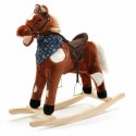 Calut balansoar din plus Cu efecte de miscare a gurii si a cozii Cu melodie de cowboy si efect de galop  Baby Mix Maro Inchis