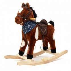 Calut balansoar din plus Arthur Cu efecte de miscare a gurii Cu melodie de cowboy si efect de galop  Baby Mix Maro Deschis
