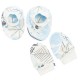 Set 2 piese: botosei manusi Marime 56 Din bumbac 100% New Baby Lovely Blue
