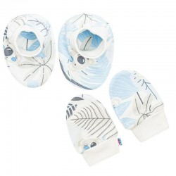 Set 2 piese: botosei manusi Marime 56 Din bumbac 100% New Baby Lovely Blue