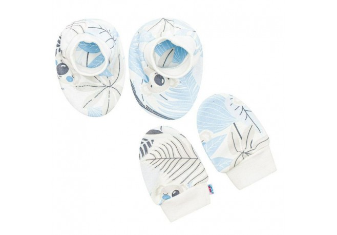 Set 2 piese: botosei manusi Marime 56 Din bumbac 100% New Baby Lovely Blue