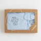 Set 5 piese Salopeta fara maneci jacheta body cu maneca lunga caciulita manusi Marime 50 Din bumbac 100% New Baby Classic Blue