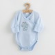 Set 5 piese Salopeta fara maneci jacheta body cu maneca lunga caciulita manusi Marime 50 Din bumbac 100% New Baby Classic Blue