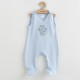 Set 5 piese Salopeta fara maneci jacheta body cu maneca lunga caciulita manusi Marime 50 Din bumbac 100% New Baby Classic Blue