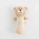 Set cadou 5 piese din bumbac organic salopeta baveta paturica cu gluga jucarie Marime 0 - 3 luni New Baby Beige