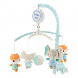 Carusel muzical pentru patut Cu 5 jucarii din plus Elephants and foxes Baby Mix