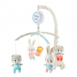 Carusel muzical pentru patut Cu 5 jucarii din plus Bears and rabbits Baby Mix