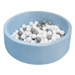 Piscina uscata cu 150 de bile (Alb gri) Din tesatura fina cu certificare Oeko-Tex Standard 100 Dimensiune 83 x 83 x 30 cm New Ba