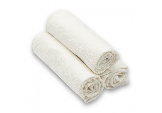 Set 3 scutece multifunctionale Din Bambus 70x80 cm New Baby White
