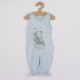 Set 4 piese Salopeta fara maneci jacheta body cu maneca lunga caciulita Marime 56 Din bumbac 100% New Baby Angel Blue
