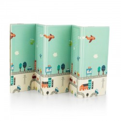 Petite&Mars - Covoras de joaca reversibil Include geanta pentru transport Pliabil si impermeabil Non-toxic 197 x 147 x 1 cm Oras