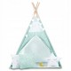 Cort de joaca pentru copii cu ghirlanda lumini si 3 pernite Nukido 120 x 120 x 165 cm - Mint