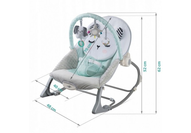 Balansoar multifunctional cu vibratii panda 3 jucarii Nukido 705101 Mint