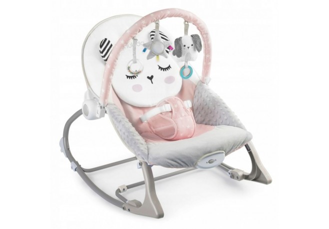 Balansoar multifunctional cu vibratii panda 3 jucarii Nukido 705102 Roz