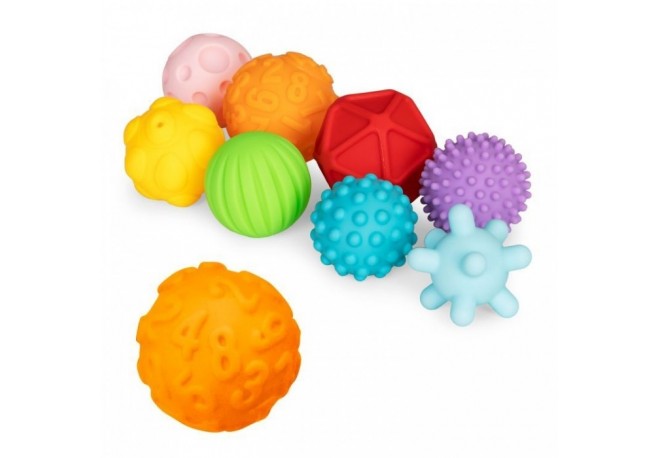 Set de 8 mingi senzoriale din cauciuc moale pentru copii Huanger HE0235
