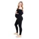 Colanti pentru gravide Cu talie speciala Certificati Oeko Tex Standard 100 Din bumbac si elastan Masura XL Negru