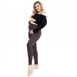 Colanti pentru gravide Cu talie speciala Certificati Oeko Tex Standard 100 Din bumbac si elastan Masura XXL Maro