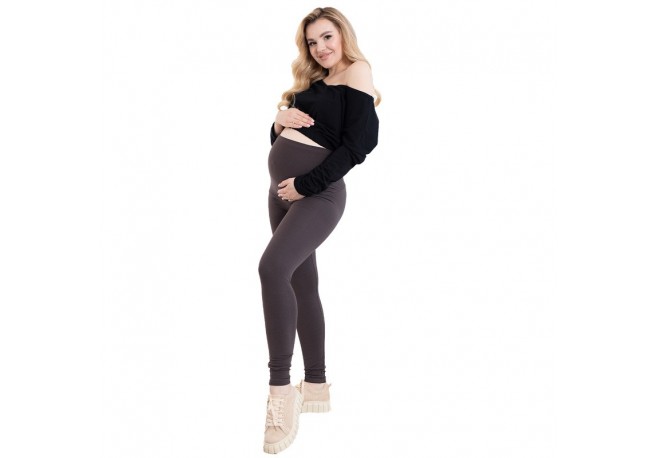 Colanti pentru gravide Cu talie speciala Certificati Oeko Tex Standard 100 Din bumbac si elastan Masura XXL Maro