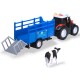 Tractor Dickie Toys Massey Ferguson Animal Trailer 26 cm cu lumini sunete remorca si figurina vaca