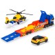 Set Dickie Toys Rescue Transporter 40 cm cu camion masina elicopter si accesorii