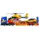 Set Dickie Toys Rescue Transporter 40 cm cu camion masina elicopter si accesorii