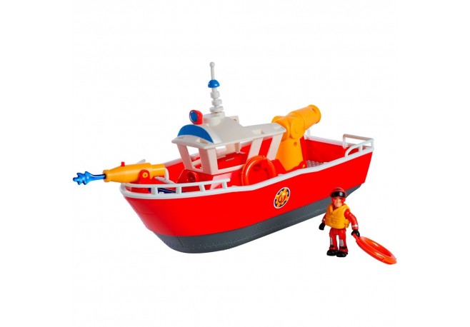 Barca Simba Fireman Sam Titan Fireboat 32 cm cu figurina si accesorii