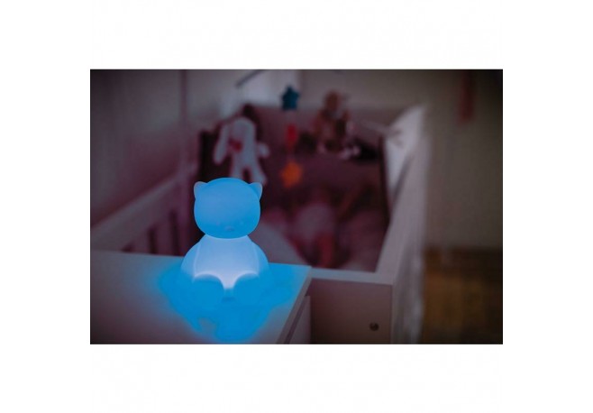 Nattou - Lampa de veghe Cu senzor care detecteaza plansul bebelusui si calmeaza vizual Cu 7 culori diferite si 4 intensitati Dur