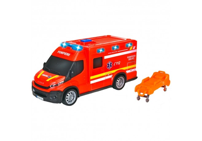 Masina ambulanta Dickie Toys Iveco Daily Ambulance 1:32 18 cm rosu