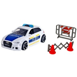 Masina de politie Dickie Toys Audi RS3 1:32 15 cm cu lumini sunete si accesorii