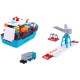 Set Majorette Creatix Logistic Freight Ship cu nava camion si macara