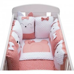 Set lenjerie patut 12 piese Cu 8 aparatori laterale Pernuta Paturica Husa pentru paturica Cearceaf pentru saltele 120x60 cm sau 