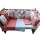 Set lenjerie patut 12 piese Cu 8 aparatori laterale Pernuta Paturica Husa pentru paturica Cearceaf pentru saltele 120x60 cm sau 