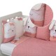 Set lenjerie patut 12 piese Cu 8 aparatori laterale Pernuta Paturica Husa pentru paturica Cearceaf pentru saltele 120x60 cm sau 
