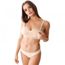Sutien pentru alaptat Klara Din 90% poliamida si 10% elastan Masura M Beige