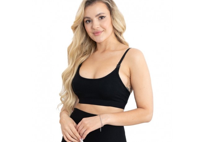Sutien pentru alaptat Agnes Din 95% bumbac si 5% elastan Masura M Black