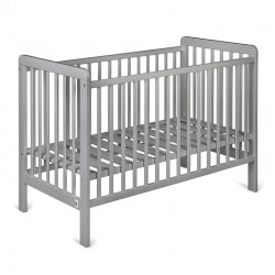 Patut YappyUno din lemn Cu suport pentru saltea reglabil Vopsit cu vopsea pe baza de apa YappyKids 120x60 cm Gri