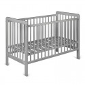 Patut YappyUno din lemn Cu suport pentru saltea reglabil Vopsit cu vopsea pe baza de apa YappyKids 120x60 cm Gri