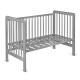 Patut YappyUno din lemn Cu suport pentru saltea reglabil Vopsit cu vopsea pe baza de apa YappyKids 120x60 cm Gri