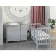 Patut YappyUno din lemn Cu suport pentru saltea reglabil Vopsit cu vopsea pe baza de apa YappyKids 120x60 cm Gri