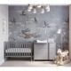 Patut YappyUno din lemn Cu suport pentru saltea reglabil Vopsit cu vopsea pe baza de apa YappyKids 120x60 cm Gri