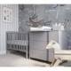 Patut YappyUno din lemn Cu suport pentru saltea reglabil Vopsit cu vopsea pe baza de apa YappyKids 120x60 cm Gri