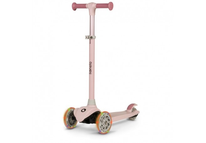 Lionelo - Trotineta pentru copii Jessy Pliabila Pana la 50 Kg Cu design ergonomic Cu lumini LED 56 x 26 x 67-82 cm 3 ani+ Roz