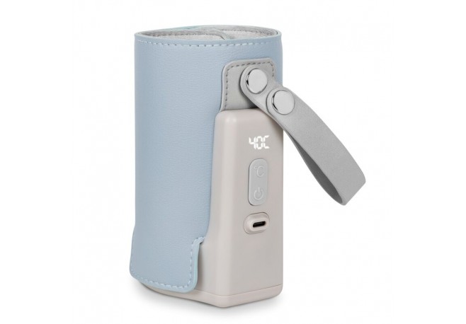 Lionelo - Incalzitor biberoane ThermUp Go Plus Portabil Cu aspect elegant Temperatura constanta pana la 24 h Incarcare USB Albas