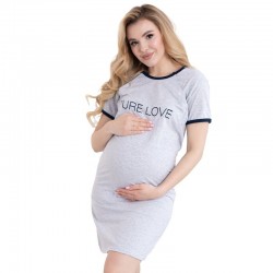 Camasa de alaptat Din bumbac Cu capse oblice Masura S Purelove Grey