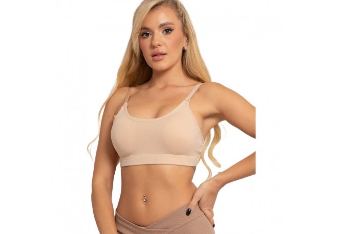 Sutien pentru alaptat Agnes Din 95% bumbac si 5% elastan Masura L Beige