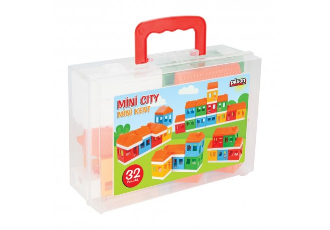 Set constructie Pilsan Mini City 32 piese in cutie