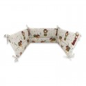 MimiNu - Aparatoare pentru patut 120x60 cm Din bumbac certificat Oeko Tex Standard 100 180x30 cm Cu panglici Teddy Bear On Moon