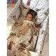 MimiNu - Aparatoare pentru patut 120x60 cm Din bumbac certificat Oeko Tex Standard 100 180x30 cm Cu panglici Teddy Bear On Moon